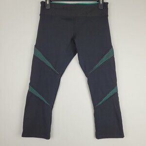 Lorna Jane Active Spark Green Mesh Crop Legging M